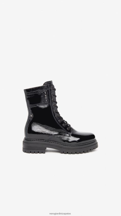 calzado mujer NeroGiardini ZP6Z6P115 arte. botas militares de charol i308954d Nerón