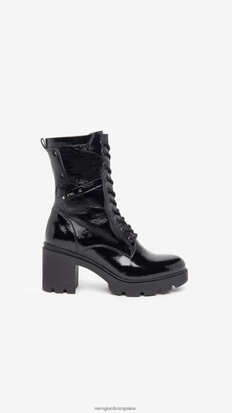 calzado mujer NeroGiardini ZP6Z6P120 arte. botas militares de charol i309019d Nerón