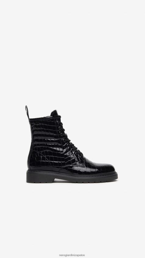 calzado mujer NeroGiardini ZP6Z6P122 arte. botas militares de charol i309181d Nerón