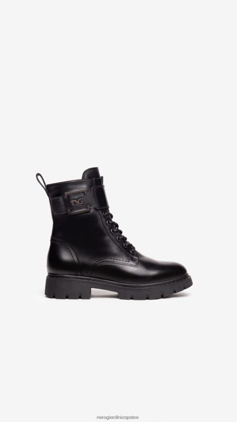 calzado mujer NeroGiardini ZP6Z6P128 arte. botas militares de cuero i117654d Nerón