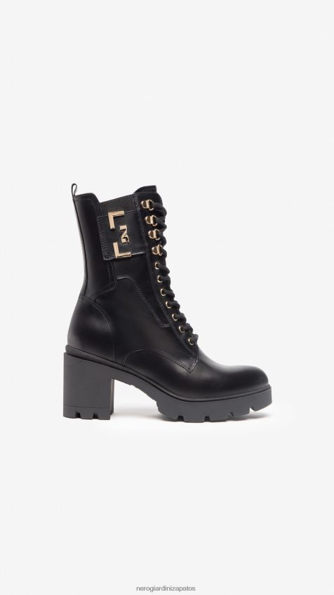 calzado mujer NeroGiardini ZP6Z6P105 arte. botas militares de cuero i205861d Nerón
