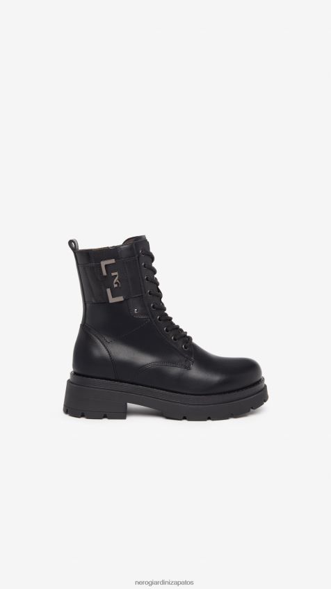 calzado mujer NeroGiardini ZP6Z6P106 arte. botas militares de cuero i309151d Nerón