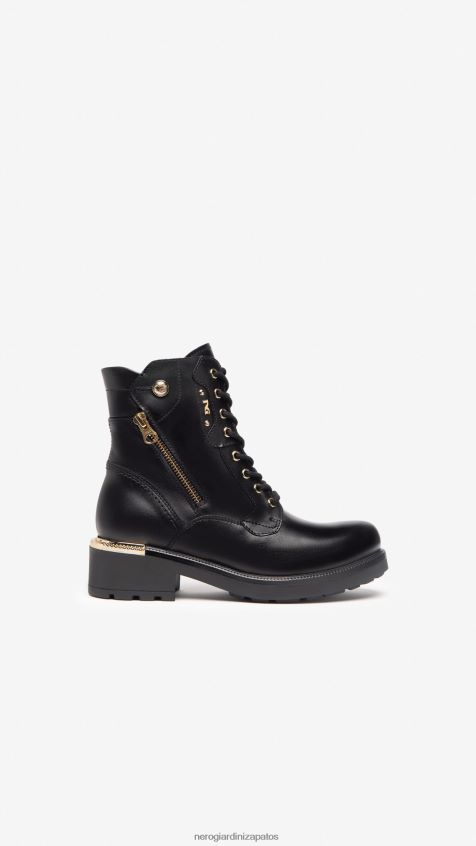 calzado mujer NeroGiardini ZP6Z6P111 arte. botas militares de cuero i205846d Nerón