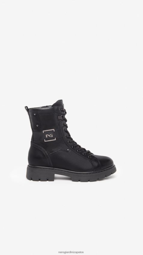 calzado mujer NeroGiardini ZP6Z6P116 arte. botas militares de cuero i309062d Nerón