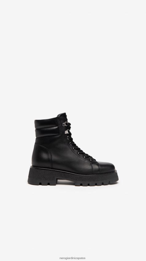 calzado mujer NeroGiardini ZP6Z6P119 arte. botas militares de cuero i205944d Nerón