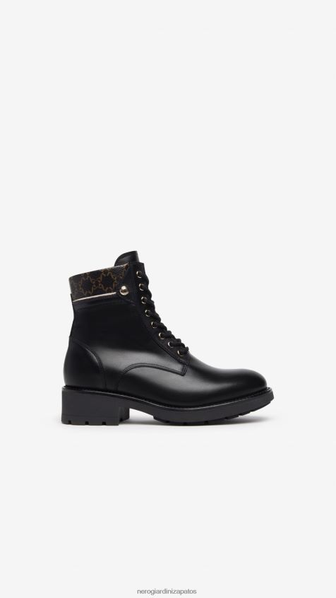 calzado mujer NeroGiardini ZP6Z6P123 arte. botas militares de cuero i309001d Nerón