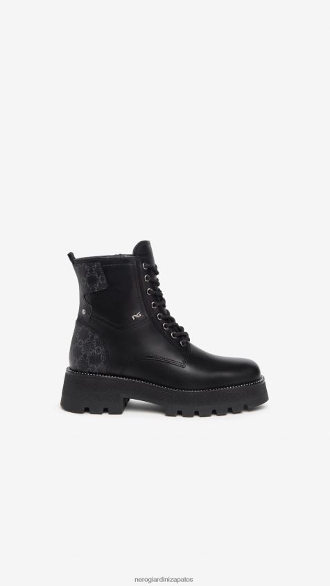 calzado mujer NeroGiardini ZP6Z6P127 arte. botas militares de cuero i309036d Nerón