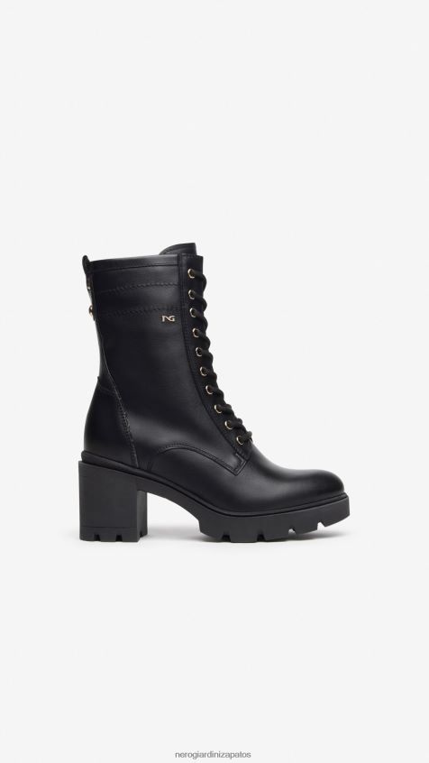 calzado mujer NeroGiardini ZP6Z6P130 arte. botas militares de cuero i309016d Nerón
