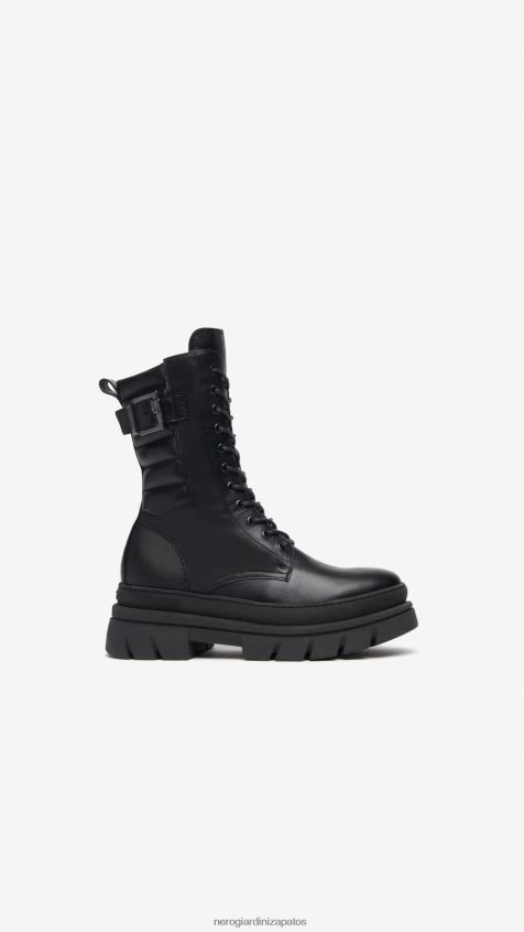 calzado mujer NeroGiardini ZP6Z6P135 arte. botas militares de cuero i309103d Nerón