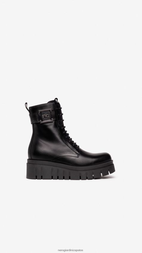 calzado mujer NeroGiardini ZP6Z6P109 arte. botas militares de cuero i309092d Nerón