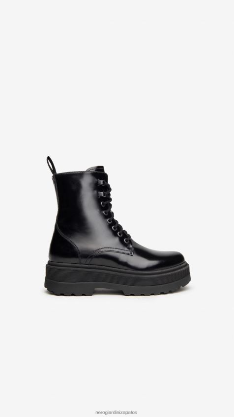 calzado mujer NeroGiardini ZP6Z6P117 arte. botas militares de cuero i309190d Nerón