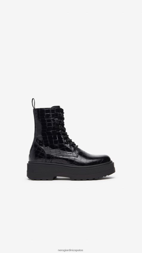 calzado mujer NeroGiardini ZP6Z6P137 arte. botas militares de cuero i309191d Nerón