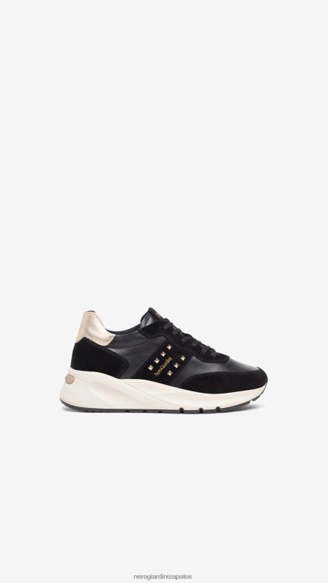 calzado mujer NeroGiardini ZP6Z6P1 arte. Zapatillas i308335d de piel y ante. Nerón
