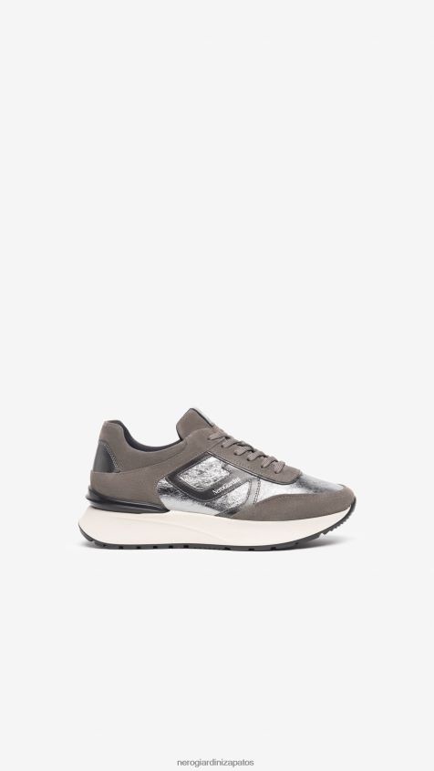 calzado mujer NeroGiardini ZP6Z6P36 arte. Zapatillas i308355d de piel y ante. cemento