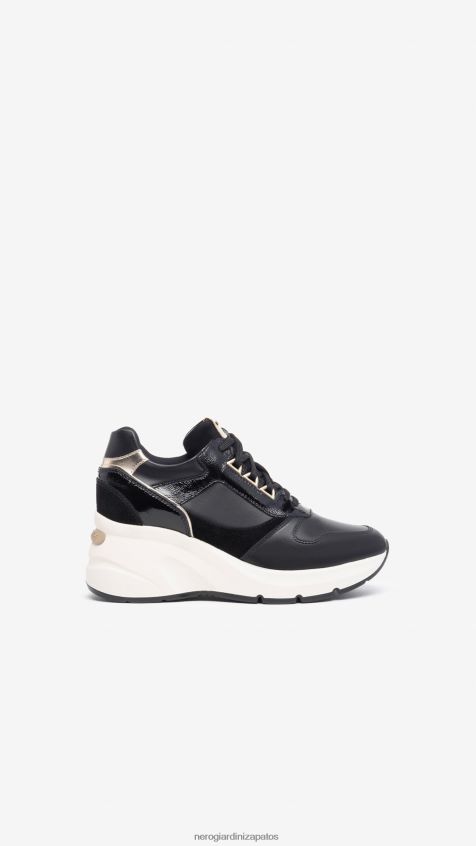 calzado mujer NeroGiardini ZP6Z6P19 arte. Zapatillas i308310d de piel y ante. Nerón