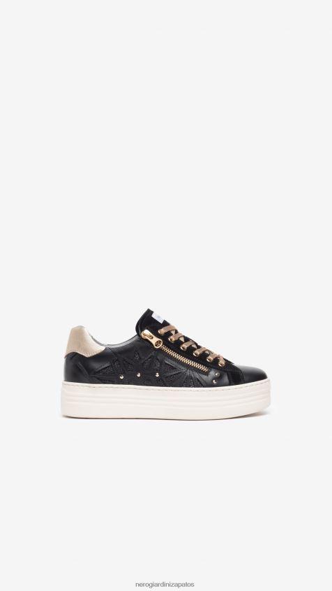 calzado mujer NeroGiardini ZP6Z6P11 arte. Zapatillas i308410d de piel y ante. Nerón
