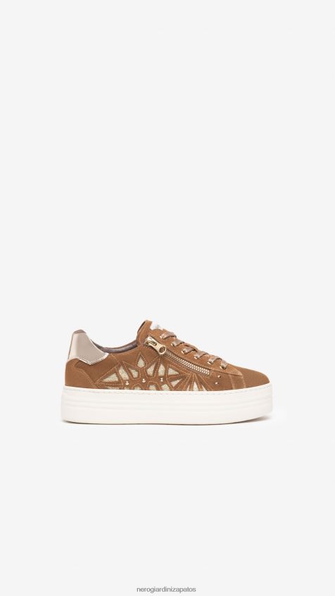 calzado mujer NeroGiardini ZP6Z6P16 arte. Zapatillas i308411d de piel y ante. malta