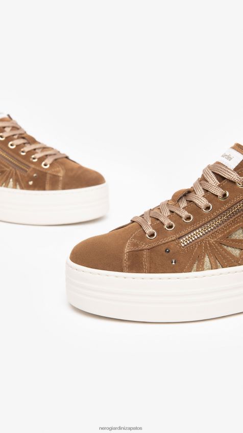 calzado mujer NeroGiardini ZP6Z6P16 arte. Zapatillas i308411d de piel y ante. malta