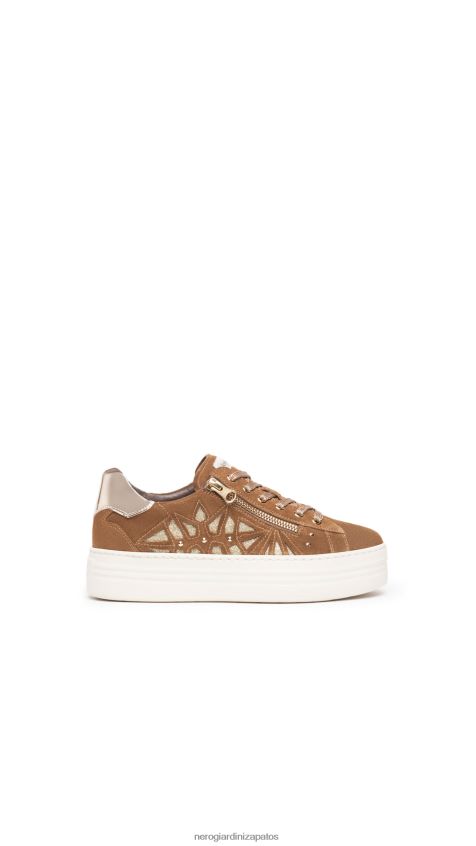 calzado mujer NeroGiardini ZP6Z6P16 arte. Zapatillas i308411d de piel y ante. malta