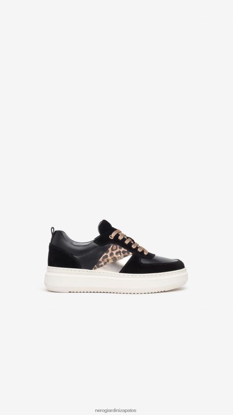 calzado mujer NeroGiardini ZP6Z6P23 arte. Zapatillas i308431d de piel y ante. Nerón