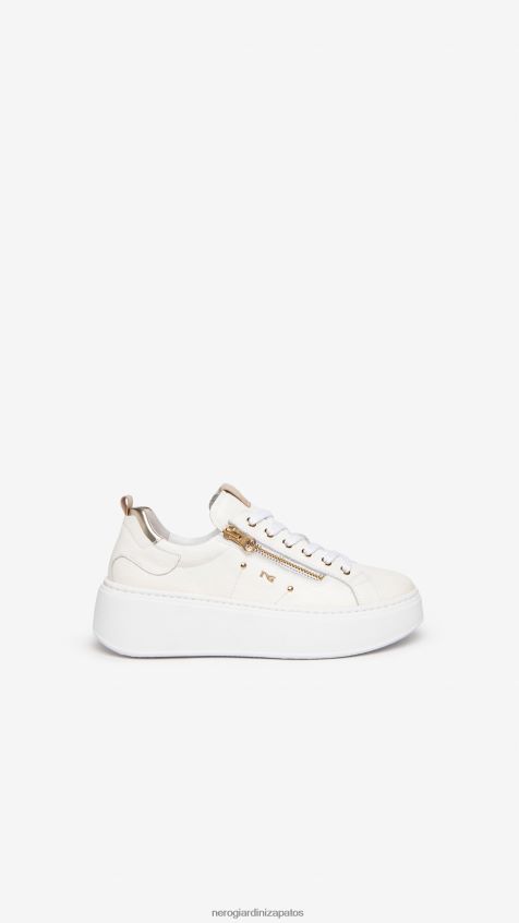 calzado mujer NeroGiardini ZP6Z6P28 arte. e306541d zapatillas de piel blanco