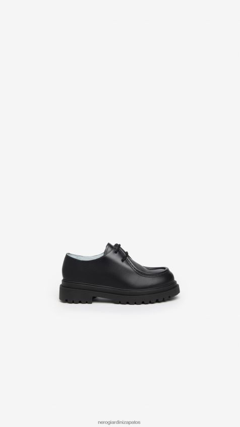 calzado chica NeroGiardini ZP6Z6P493 arte. i332762f zapatos con cordones de piel Nerón