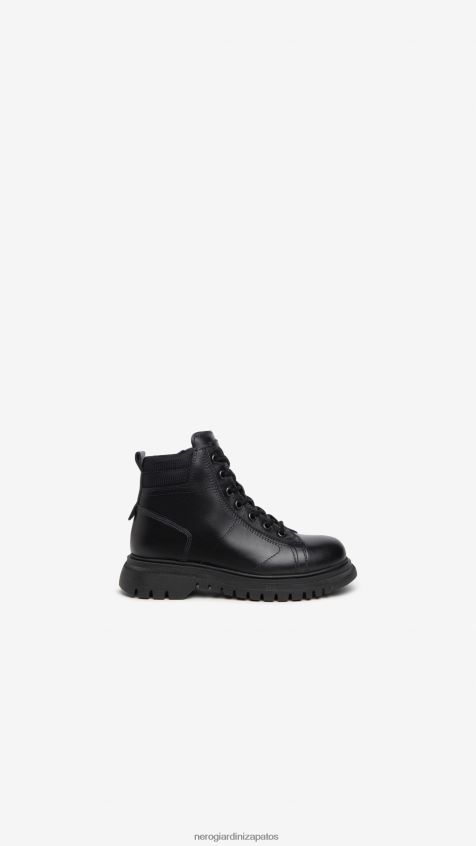 calzado chico NeroGiardini ZP6Z6P453 arte. botas militares de cuero i334562m Nerón