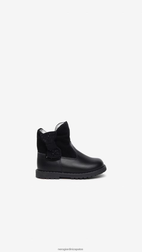 calzado chica NeroGiardini ZP6Z6P432 arte. i322580f botines chelsea de piel para niños Nerón