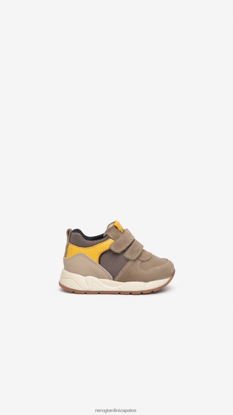 calzado chico NeroGiardini ZP6Z6P377 arte. Zapatillas júnior de piel y lona i324971m bizcocho